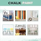 PECTRO Chalk Paint farba kredowa 750 ml + okrągły pędzel do drewna - farba do mebli bez szlifowania - farba proszkowa (czysty biały)