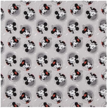 Hobby Lobby Smile Mickey & Minnie Cotton Calico Fabric, 1 Yard