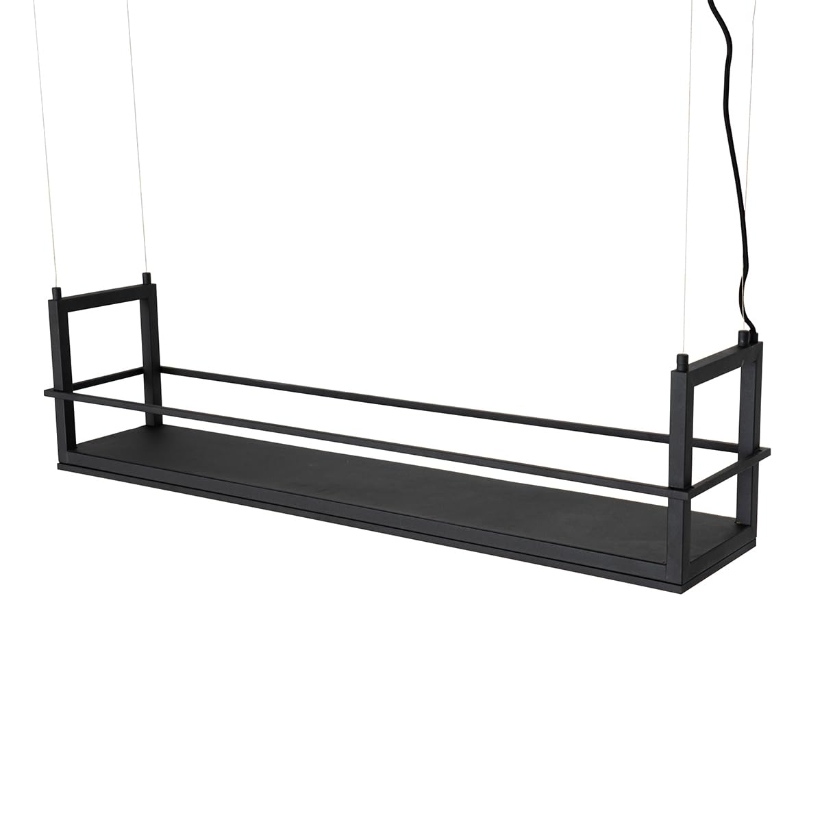 Qazqa led industrial lámpara colgante negro rectangular 102 cm Cage
