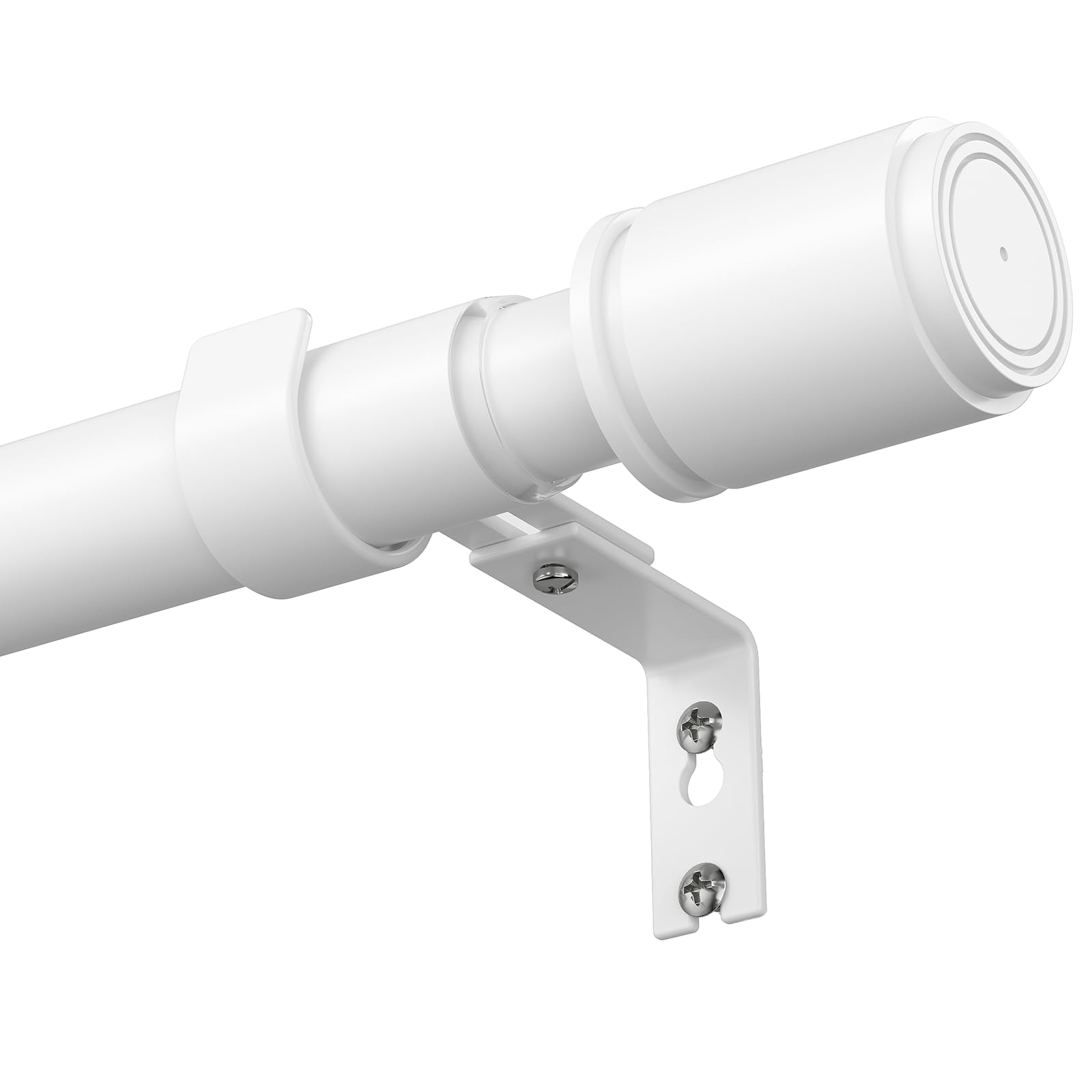 2 Pack White Curtain Poles 79-320cm,25mm Extendable Long Curtain Pole for Eyelet Curtains,Heavy Duty Metal Curtain Rod for Windows with Adjustable Brackets for Bedroom,Living Room,Easy Installation