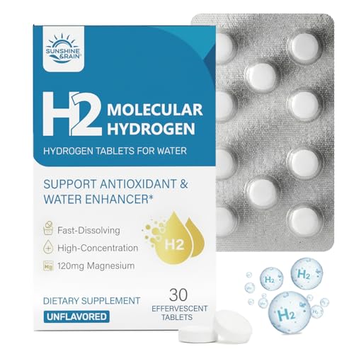 Molecular Hydrogen (H2) Tablets with 120mg Magnesium16 PPM Hydrogen Water Tablets for Water Advanced Hydrogen Technology Antioxidant Support for Cellular Health & RecoveryUnflavored 30 Tablets