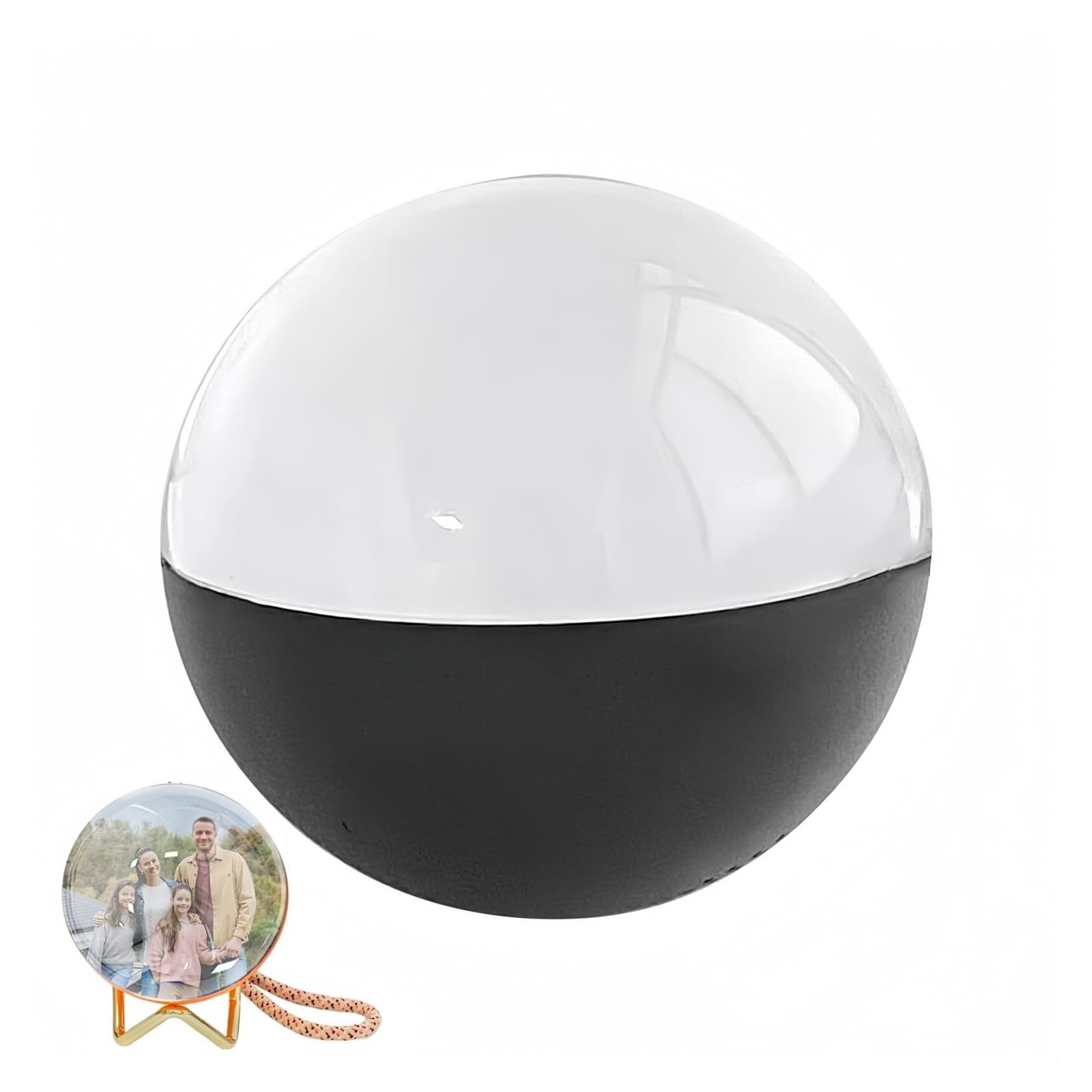 WiFi Snowball with Customizable Video Player - 2.7-inch Christmas Memory Ball Light, customizable with photos and music.(Black)
