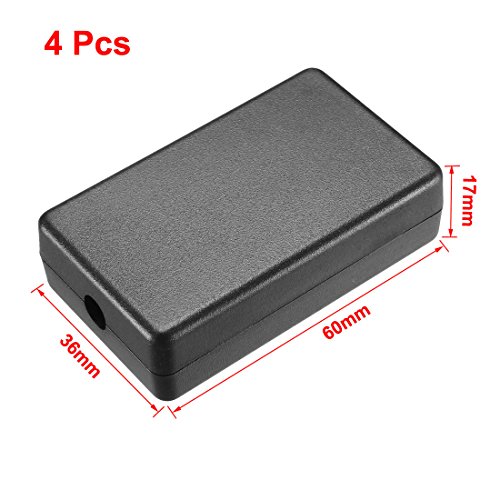 Uxcell 4Pcs 60 X 36 X 17Mm Electronic Plastic Diy Junction Box Enclosure Case Black #TOP2