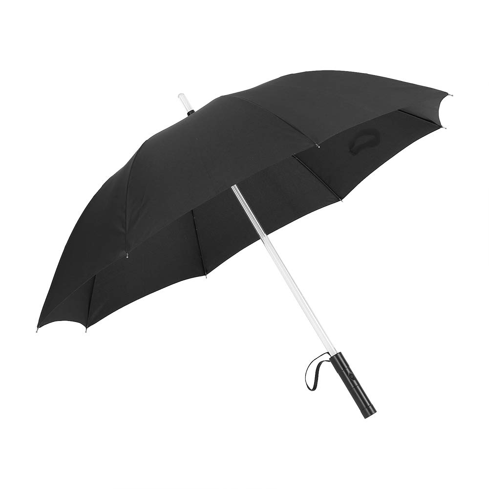 Parasol Led Parasole Led Tkanina Poliestrowa Zasilany z Baterii 7 Zmiana Koloru Led Parasol Latarka do Bezpiecznego Nocnego Chodzenia Przezroczysty (Czarny)