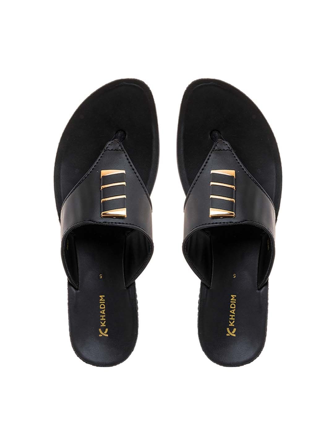 Khadims Black Flat Slip On Sandal for Women (2943536) (B0CX5GMHDK) Amazon Price History, Amazon Price Tracker