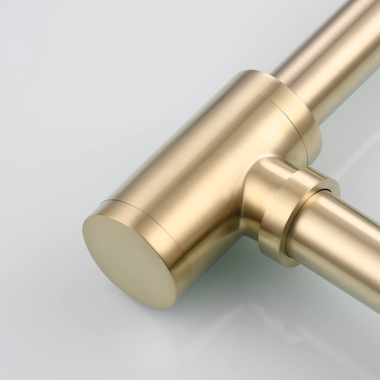 Tecmolog Oro Cepillado Sifon Lavabo Extensible 5-11 cm Laton Sifón de Diseño 1 1/4" para Fregaderos, WT07J2