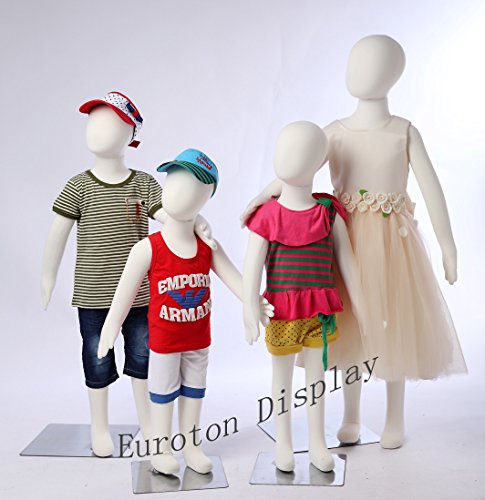 Eurotondisplay R3468 4X Mannequin Enfant Corps Flexible, Bras et Mains plaques métalliques 85-116cm