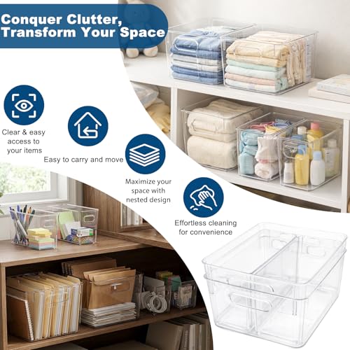 Save 19% on MOONEDGE Clear Plastic Organizer Bins Set of 4 - Image 5