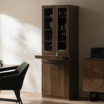 Amazon.co.jp: 食器棚 ブラウン