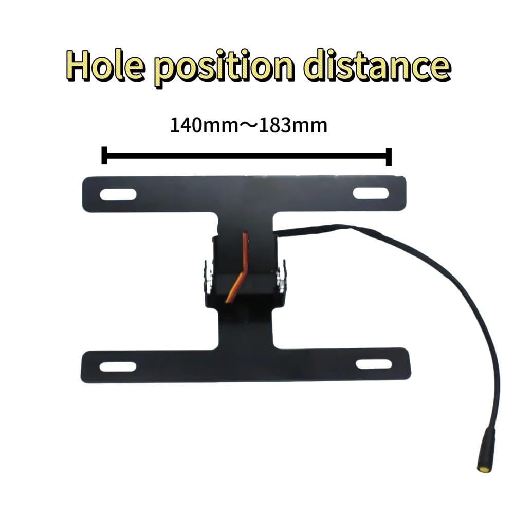 Portatarga Telaio targa pieghevole per moto per accessori neri da 144 mm a 183