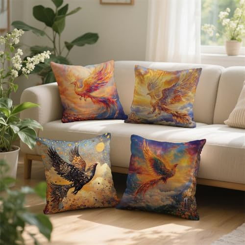 Housse coussin 65x65 orange brûlée imperméable pour canapé - 4