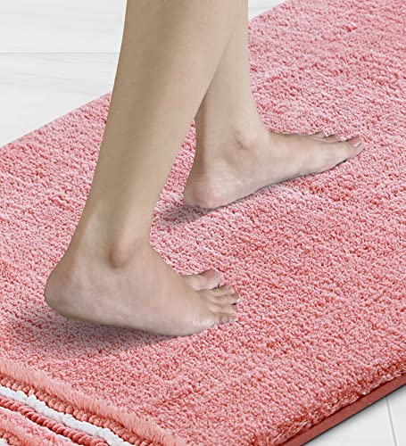 Image of Obsessions Ultra Soft Solid Bath Runner - Premium 1950 GSM Density, Anti-Skid Safety Backing & Superior Absorbency for Quick-Dry Comfort (60x150 cm, Peach)