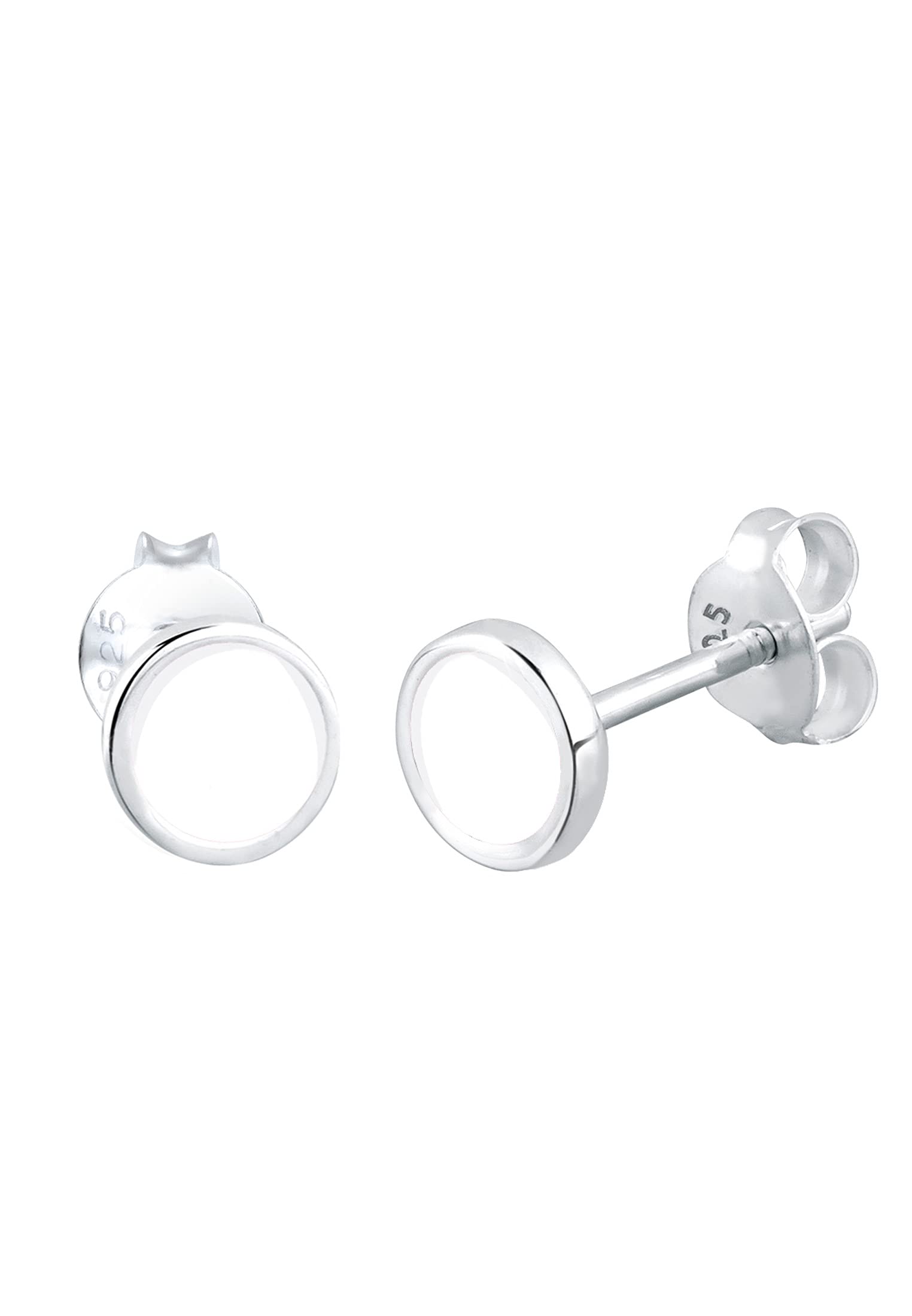 Elli Earrings Women Stud Earrings Circle Motif Basic with Enamel in 925 Sterling Silver