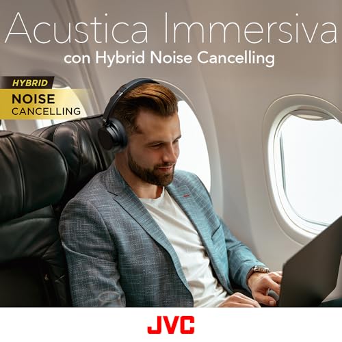 HA-S95N-B, cuffie wireless con cancellazione del rumore ibrida, Bluetooth 5.3, batteria ricaricabile fino a 50 ore, compatibile con assistente vocale, design pieghevole, cavo staccabile - Nero - Cuffia gaming - Immagine 1