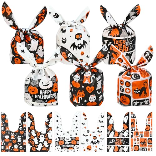 ハロウィン 袋 ハロウィンラッピング袋 可愛い 6種類100枚 23*15cm お菓子袋 小分け袋 パン 雑貨 小物 チョコレート お菓子入れ物 プレゼントなど個包装 (100枚セット)