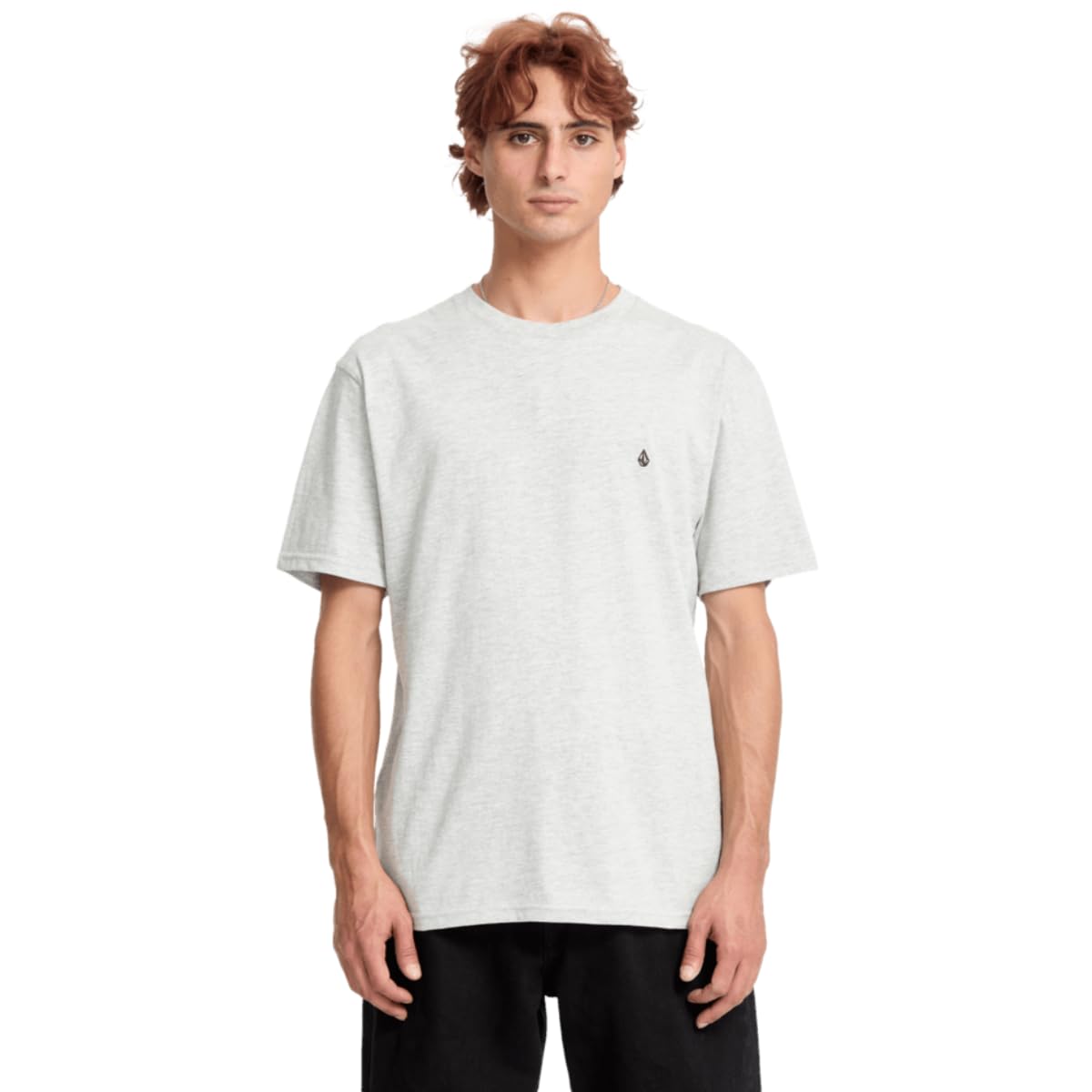 Volcom Men's Heather Grey Stone Blanks Basics Ss Tee (Uk, Alpha, L, Regular, Regular, )