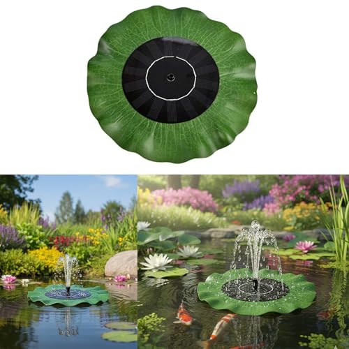 Image of Homehop Solar Water Fountain For Garden Automatic 8 Nozzles Decorative Pump | Solar Water Fountain For Home Waterproof Wireless Lotus Leaf Shaped Floating Sprinkler Bird Bathing, Pool, Fish Pond (ABS)