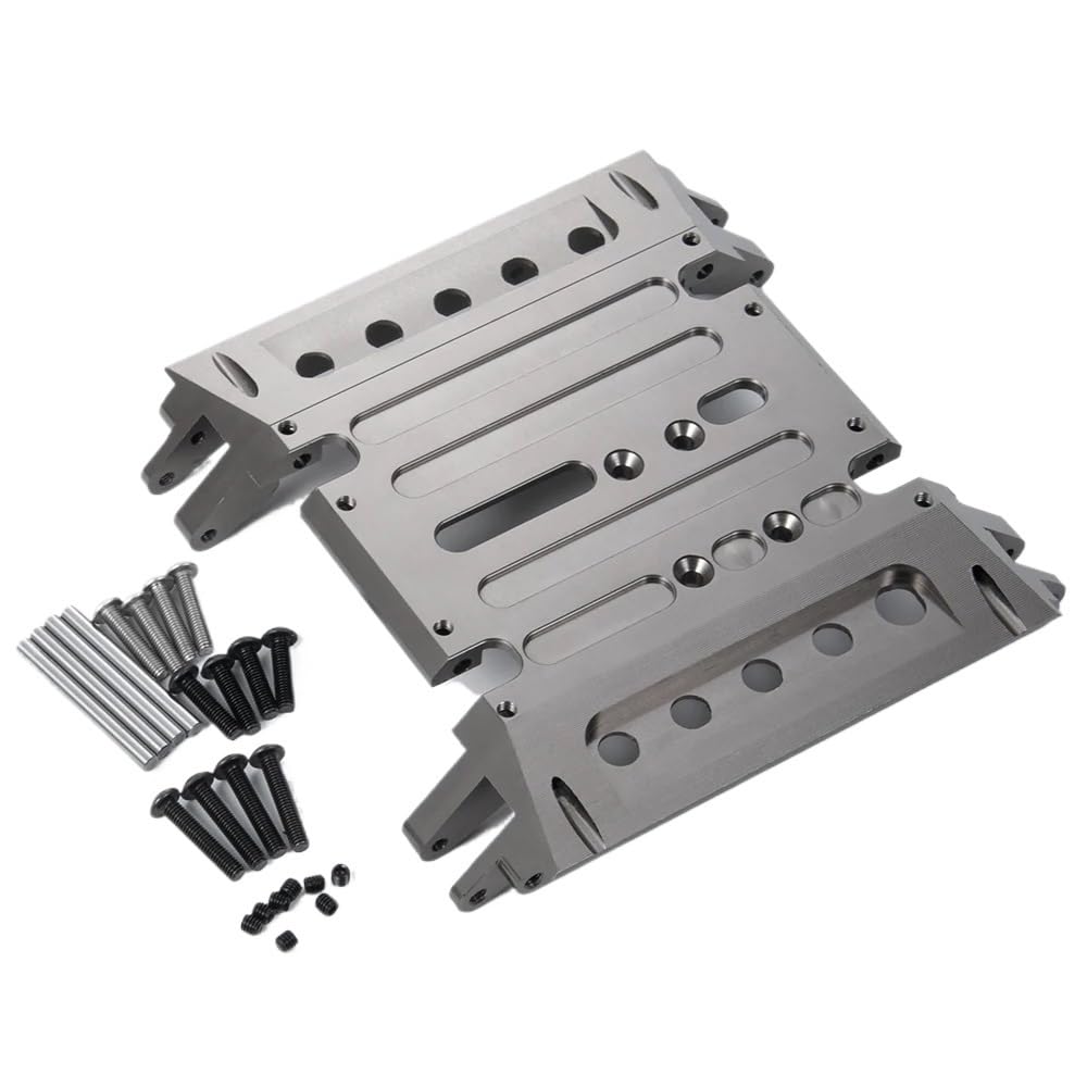 RC Crawler Center Gear Box Skid Plate 1/10 Escala de Aluminio Upgrade Part Compatible con el Coche de Crawl RC 1/10.(Black)