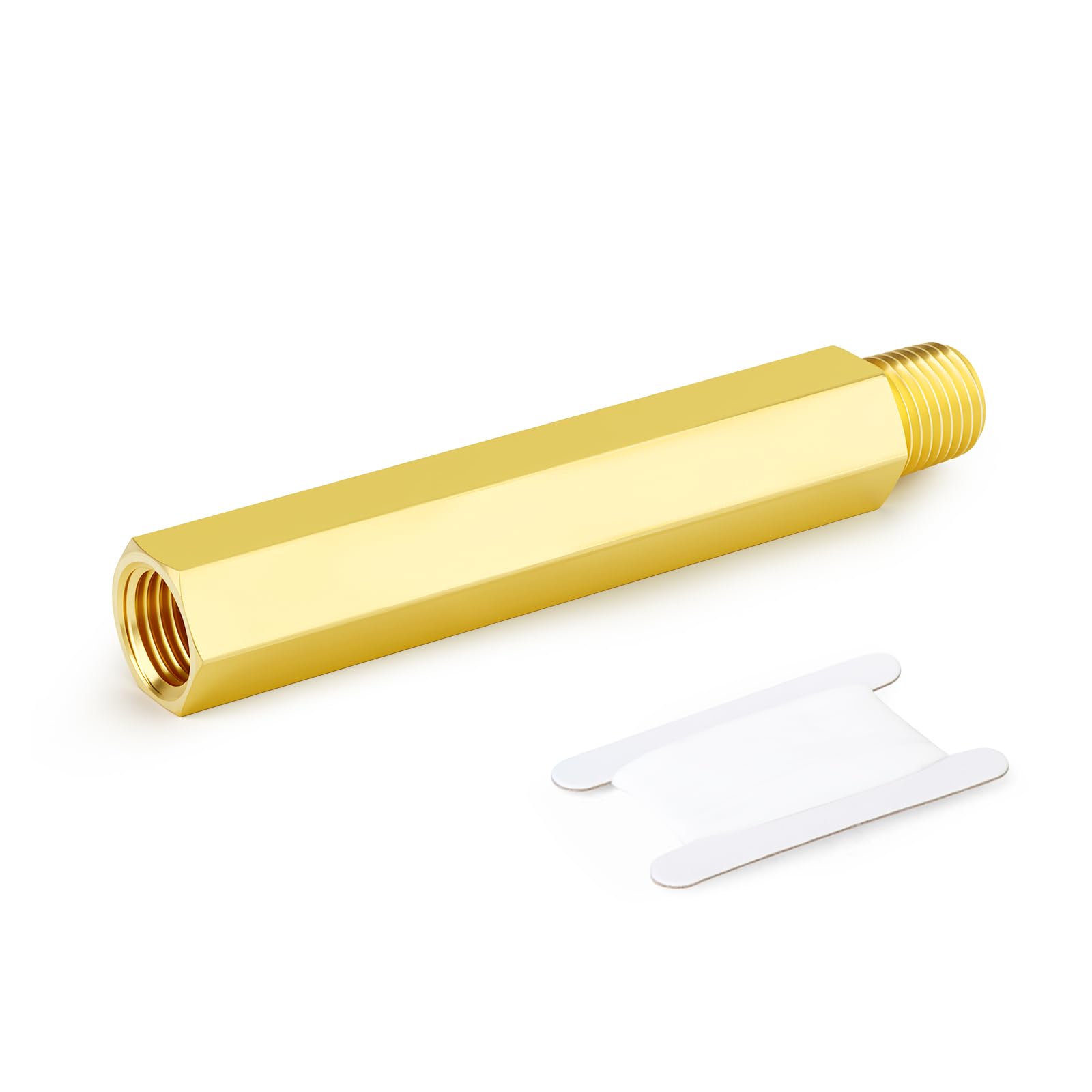 TAISHER 1 raccordo per tubo di prolunga in ottone da 1/2" NPT femmina x 1/2" NPT maschio, esagonale interno, connettore filettato per tubo da 150 mm