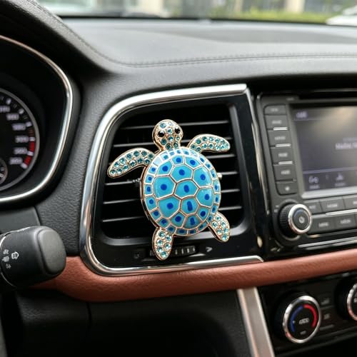 Image of 4pcs Cute Sea Turtles Car Air Vent Diffuser - Clip-On Air Freshener with Replaceable Refills, Perfect for SUV, Truck & Sedan, Adorable Car Interior Accessory & Creative Gift Idea(Blue, Ocean)