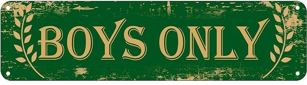 Boys Only Retro Tin Signs Aluminum Metal Sign for Kitchen Home Garden Wall Bar Cafe Decor 4x16 Inch