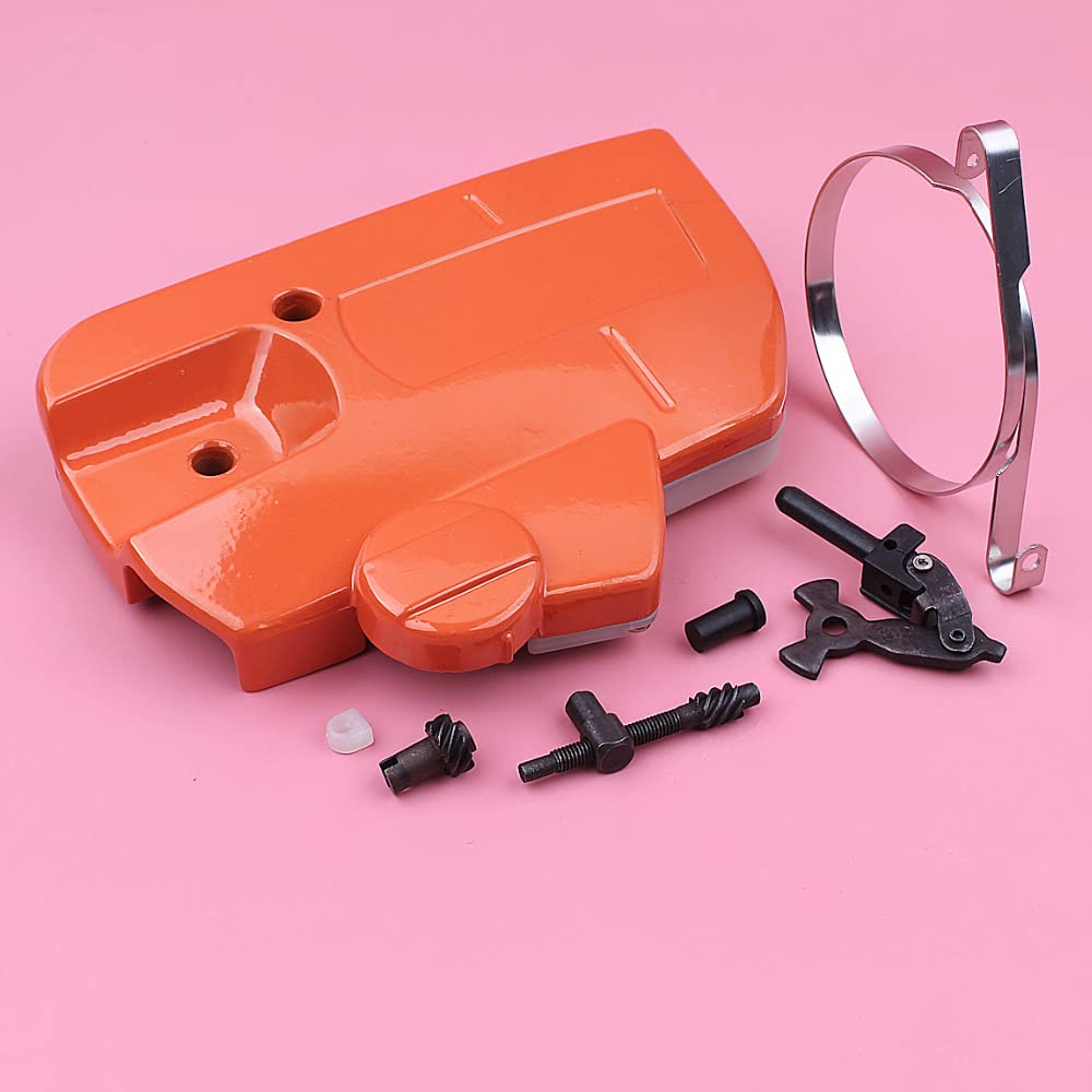 UNARAY Banda de Cubierta de Embrague de Freno de Cadena Apta for Husqvarna 445, ajustador de articulación de Rodilla, Kit de Casquillo guía Tensor, Pieza de Repuesto de Repuesto for Motosierra