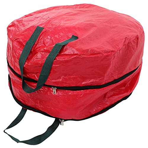 Levemolo Christmas Garland Bag Large Oxford Cloth Storage Pouch Wreath Bag with Zipper Carrying Straps
