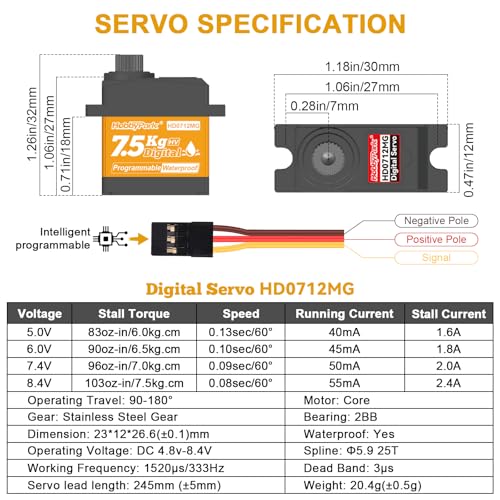 Image of HobbyPark Waterproof for TRX4M Servo with Servo Mount Bracket and Arm Steering Servo and Steering Link Set 7.5kg High Torque Metal Gear Digital Servo Motor fit 1 /18 Crawler Car Upgrades Parts