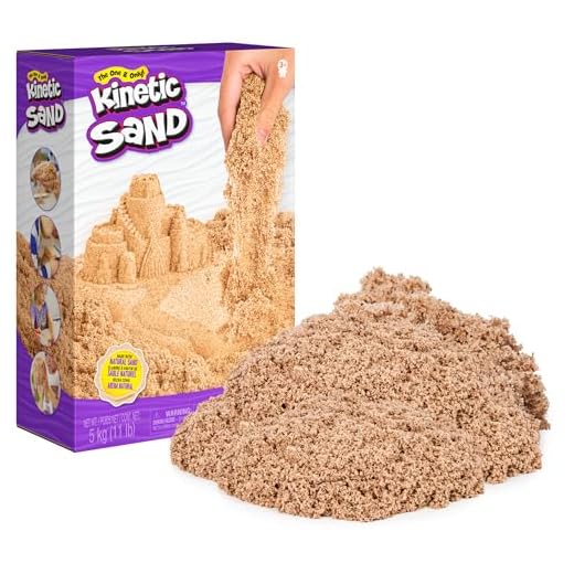 Kinetic Sand - 5 kg naturbraun, original kinetischer Sand aus Schweden, erfüllt alle gesetzlichen Anforderungen, bekannt aus Kindergärten, für kreatives, entspanntes Indoor-Sandspiel, ab 3 Jahren