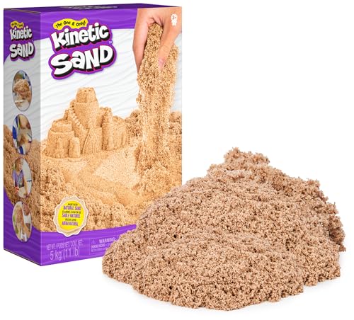 Kinetic Sand - 5 kg naturbraun, magischer kinetischer Sand für Indoor-Sandspiel, Original aus Schweden, bekannt aus Kindergärten, für kreatives, entspanntes Indoor-Sandspiel, ab 3 Jahren