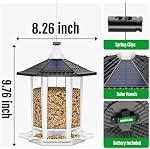 Birdream 2 Pack Solar Bird Feeders for Outdoors Hanging, Assembly Required, 1-Min Easy Setup, Wild Seed Feeders for Cardinals Chickadees and Finches
