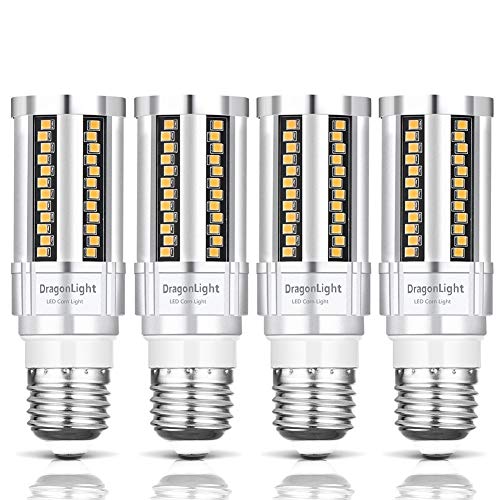 DragonLight 15W Super Bright Corn LED Light Bulbs Fanless(150 Watt Equivalent) - 3000K Warm White 1,800 Lumens E26 Base LED Lamp for Residential and Commercial Lighting, Pack of 4 DragonLight 15W Super Bright Corn LED Light Bulbs Fanless(150 Watt Equivalent) - 3000K Warm White 1,800 Lumens E26 Base LED Lamp for Residential and Commercial Lighting, Pack of 4