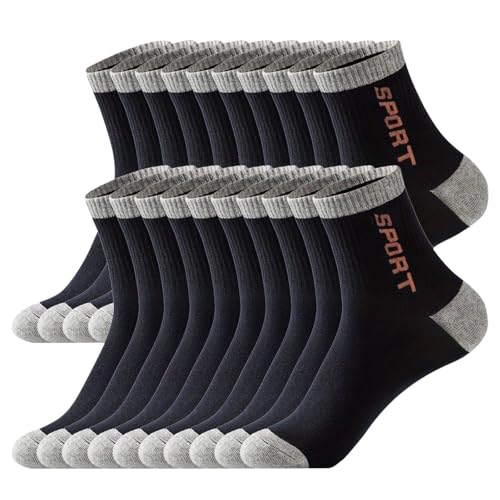 10 Pack Men's Ankle Socks with Cushion Athletic Running Socks Classic Sport Contrast Color Fashion Casual Soft Socks2