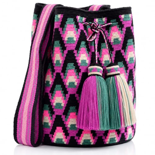 Image of WYOU Designer Collection Wayuu Hand-Crochet Woven Bag - Boho Crossbody, Colorful Purses for Women