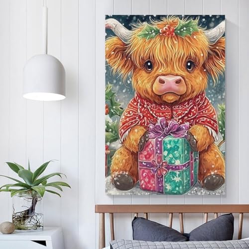 Cuadros decoracion gato de Navidad impresiones lienzo para dormitorio 5