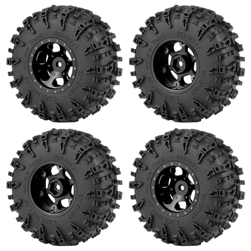 RCMAZO 4PCS 1.3C` r[hbNzC[ƃ^CZbg 70mm SN[[^C1.3C`A~r[hbNzC[nu 1/18 TRX4M 1/24 SCX24 FCX24 RCN[[J[p (ubN)