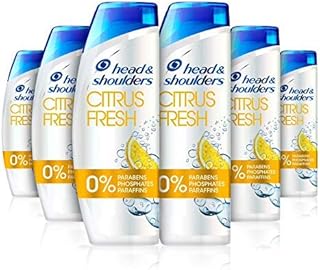 Head & Shoulders Citrus Fresh Clarifying Anti-dandruff Shampoo for greasy hair, Paraben-free, 500 ml, Pack of 6, Clinically-proven Deep Clean