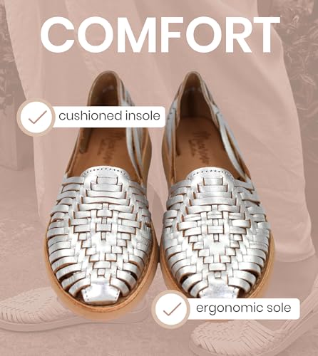 Image of Macarena Collection Womens Shoes Leather Sandals for Women | Huarache Handmade Mexican Sandals | Comfortable & Stylish Womens Sandals 4150