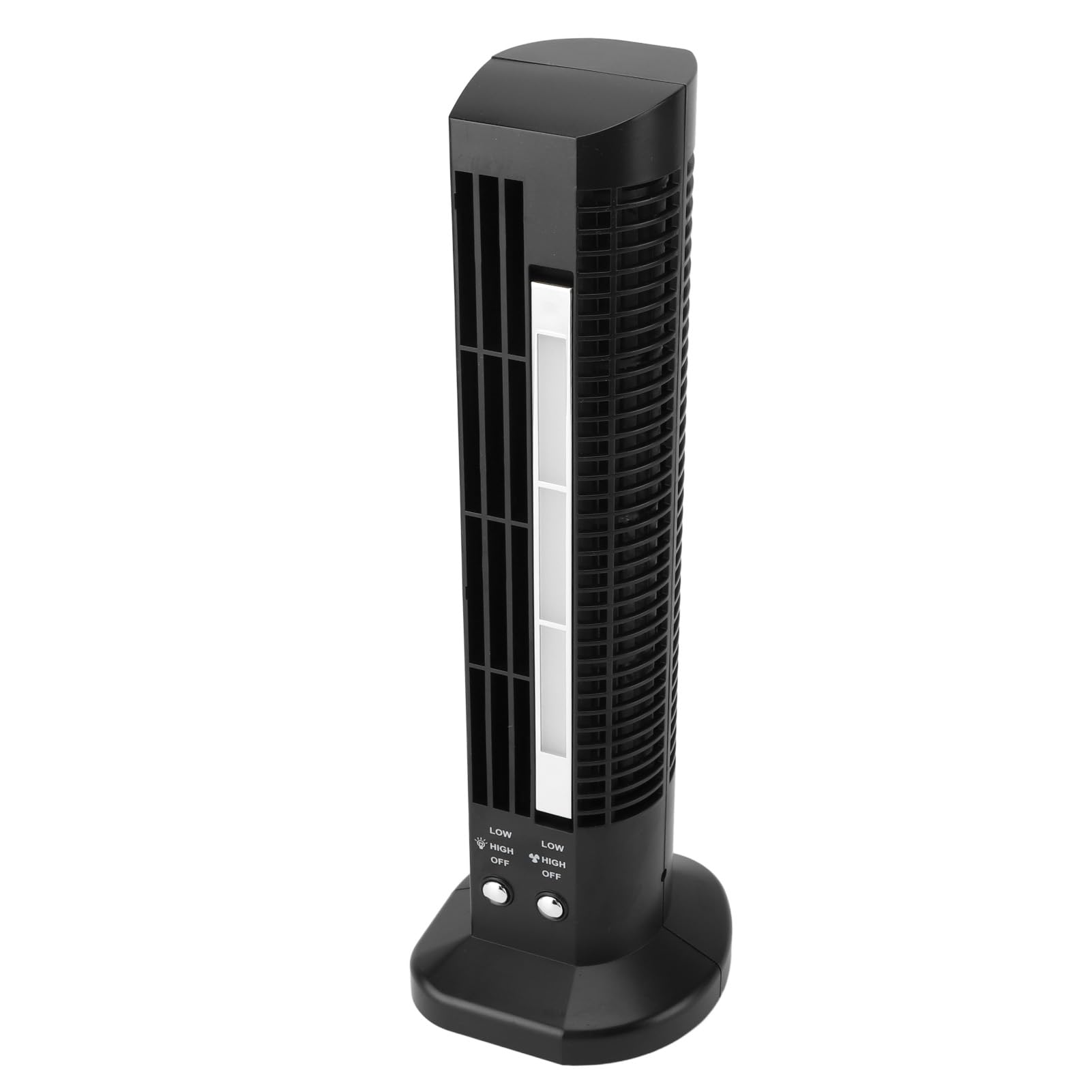 Irfora Ventilatore Senza Lama Mini Ventilatore a Torre Compatto con Luce per Uso Desktop Home Office Stile Moderno Alimentato Tramite USB (Nera)