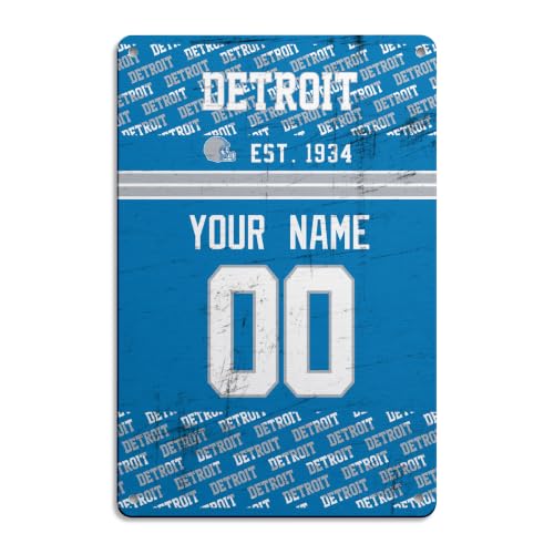 Image of Detroit Metal Sign for Outside Custom Name and Number Gifts