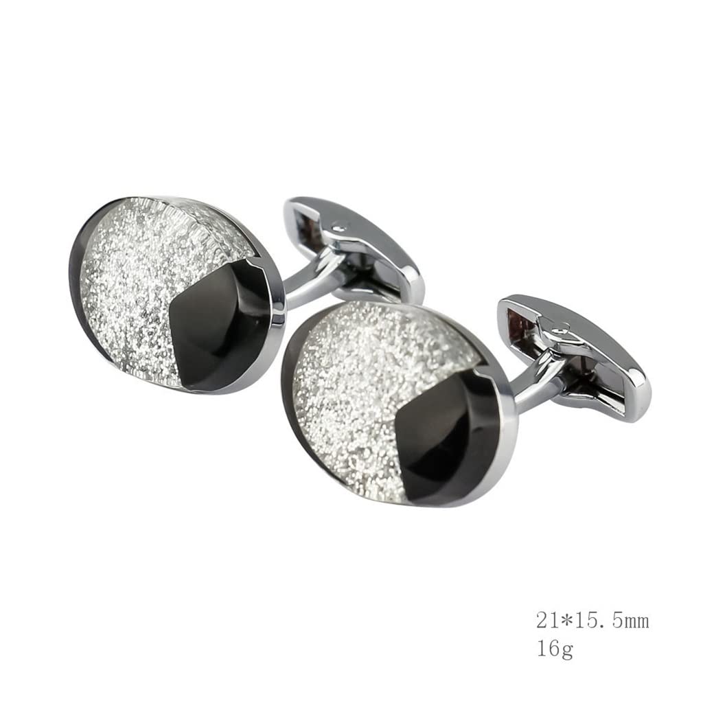 Graue Manschettenknöpfe und Krawattennadel-Set Herren-Manschettenknöpfe mit französischem Kragen (Color : A, Size : One Size)