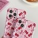 branple Compatible with iPhone 14 Pro Max Case, Cute Wave Curly Pink Cherry Bow Phone Case for Women, Soft TPU Shockproof Protection Cover Designed for iPhone 14 Pro Max 6.7 inch