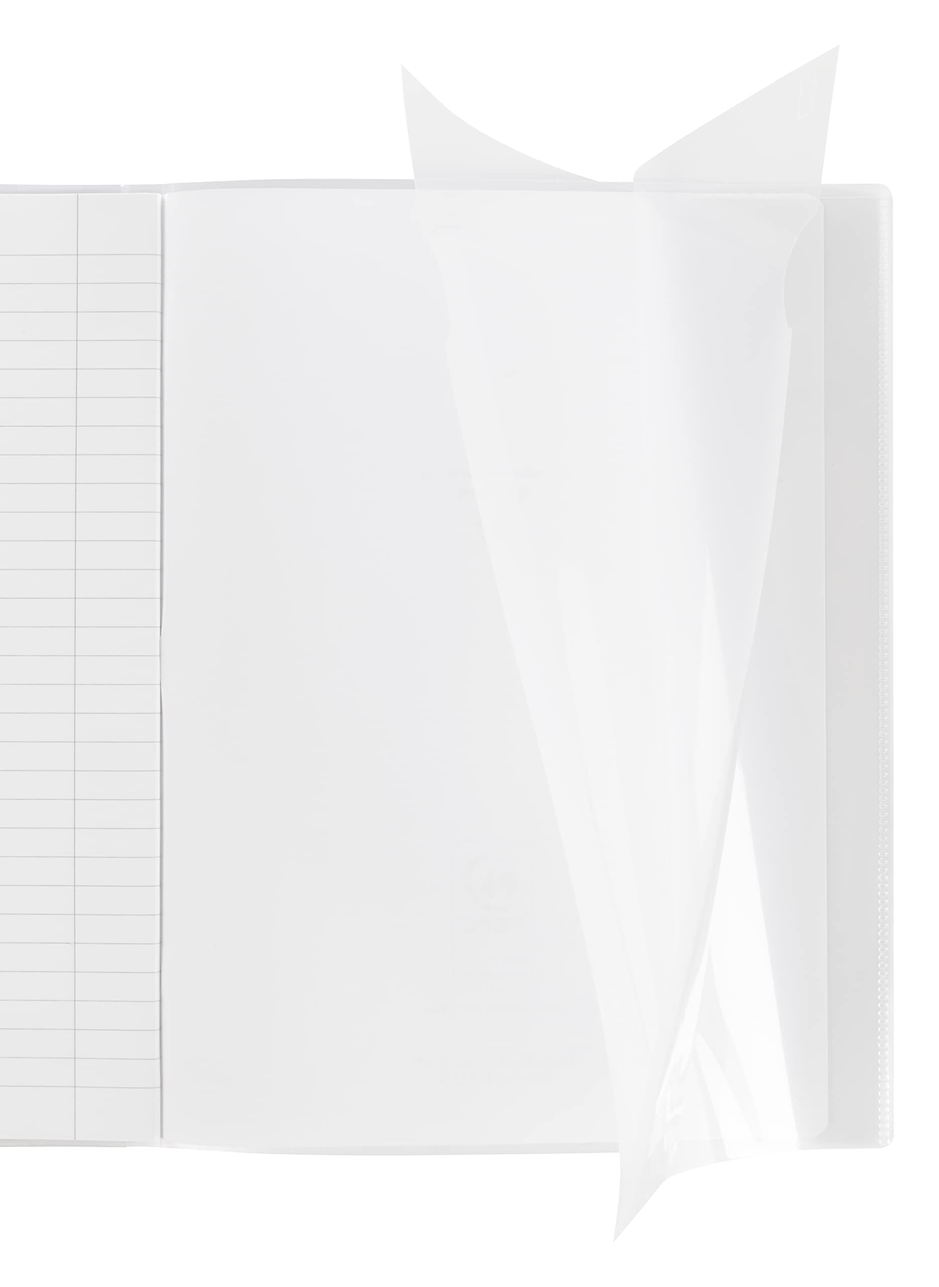 Clairefontaine 973225C – Zeszyt Koverbook z okładką PP i kieszonkami, A4 21x29,7 cm, 32 strony, papier 90 g, w linie (liniatura 25) z marginesem, kolory mieszane, 1 sztuka
