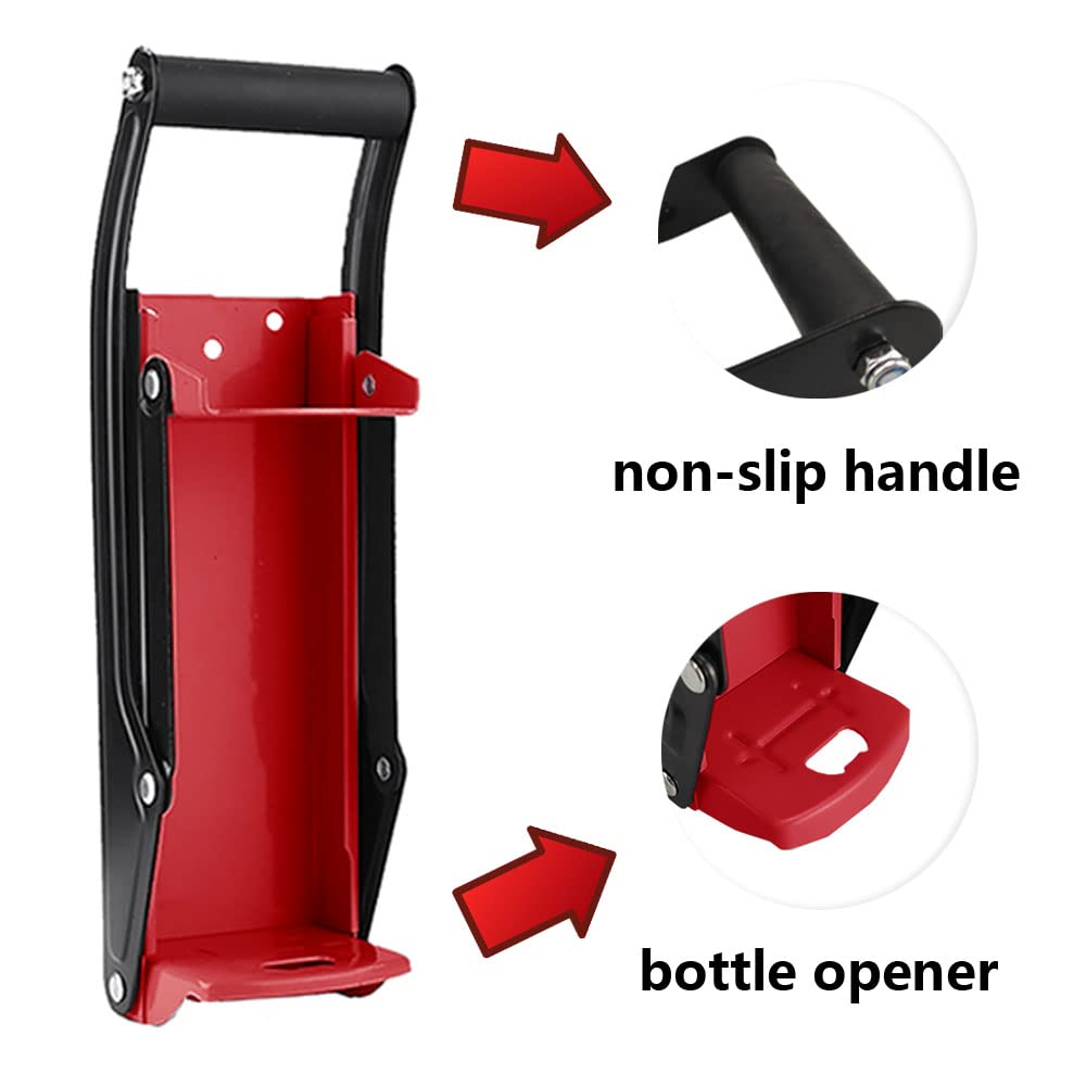 Frantoio per lattine e apribottiglie, strumenti di riciclaggio per il riciclaggio di lattine di soda e birra in alluminio da 500 ml (rosso)