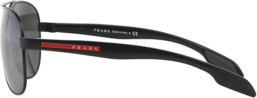 Miniatura 3 de Prada Linea Rossa Lifestyle PS 53PS 1BO7W1 - Gafas de sol de metal negro Demishiny para aviador lente de espejo gris