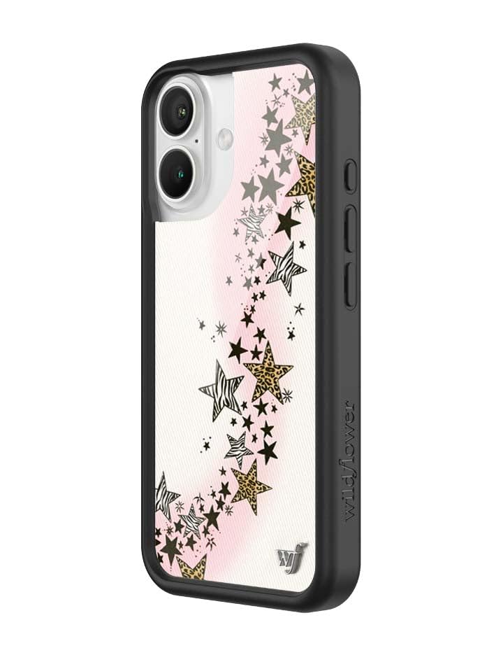 Image of Wildflower Cases - Compatible with iPhone 16 | Protective Black Bumper, 6.5ft Drop Test Certified, Women Owned Small Business | Stars Animal Leopard Zebra Print Trendy Cute | Collab - Katie Fang