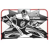 Franklin Sports Unisex Jugend NHL Hockey-Torwart Schießziel, Shooter Tutor, Hockeytor, Übungsziel, Straßenhockeynetz, Zielscheibe – offizielle Größe – 182,9 x 121,9 cm, Weiß/Schwarz, 72