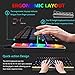 immagine 7Tastiera Meccanica da Computer Gaming, USB Cablata 82 Tasti Anti-Ghosting Blue Switch Tastiera Gioco Arcobaleno Multicolore Illuminata Backlit, Mechanical Keyboard Compatta Ergonomica Nero