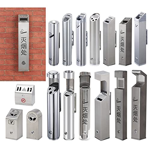 Premium Wall-Mounted Stainless Steel Outdoor Trash Can - Commercial Waste Bin for Patios, Restaurants, Bars, Durable Receptacle for Efficient Waste Management