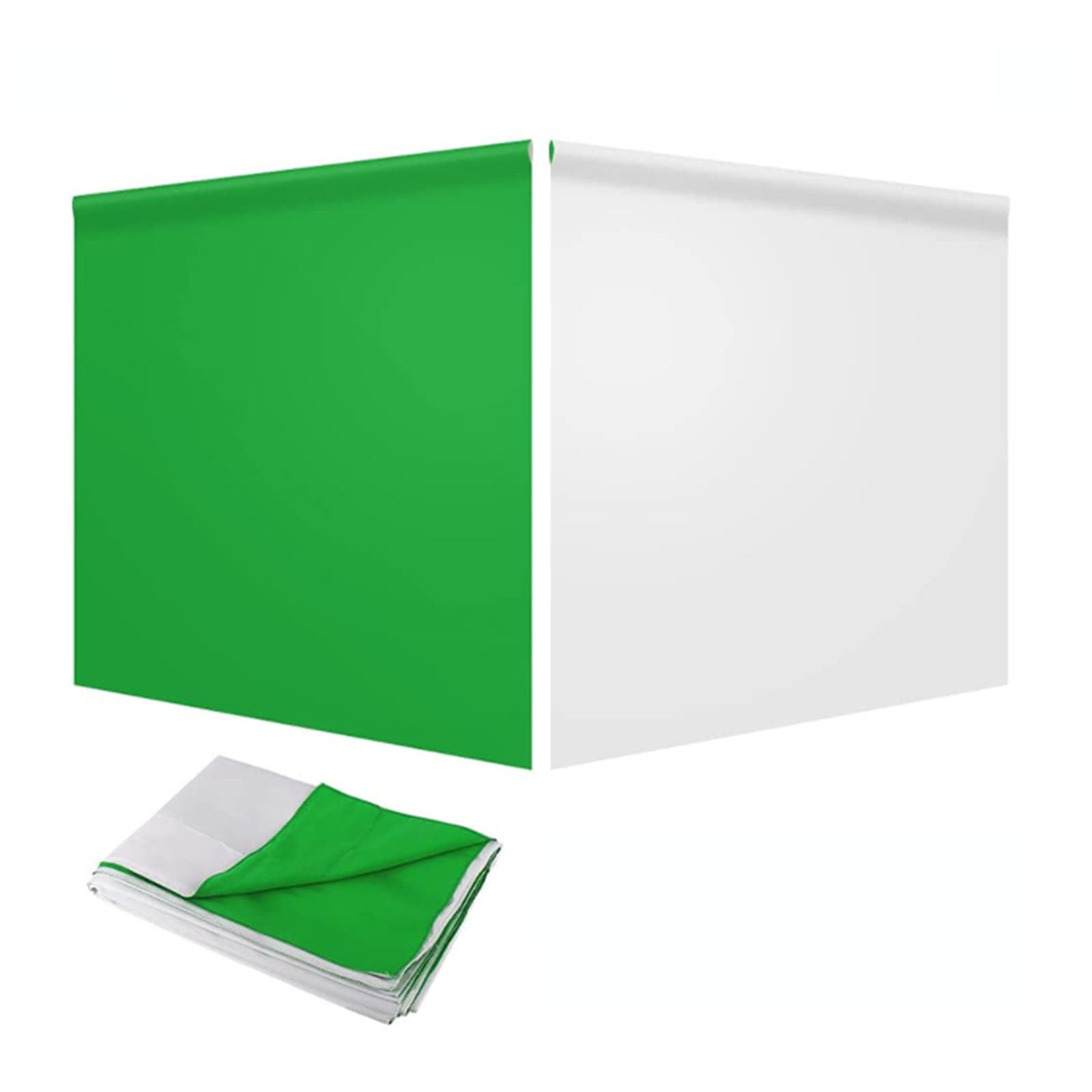 1,5 x 2 m, sfondo fotografico portatile, pieghevole, verde/bianco/nero, per fotografie, video e servizi fotografici, sfondo a tenda su entrambi i lati, sfondo per fotografia e foto